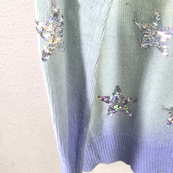 Wildfox Star Gazer Sweater Sequin Stars Pastel Ombre S Dreamy Pastel - Picture 8 of 10